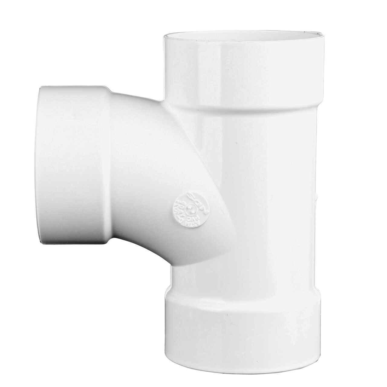 Vertical side view of the NDS 4 in. PVC Sewer and Drain 3-Way Sanitary Tee (NDS 4P09C*, NDS 4P09*, NDS 4P09)