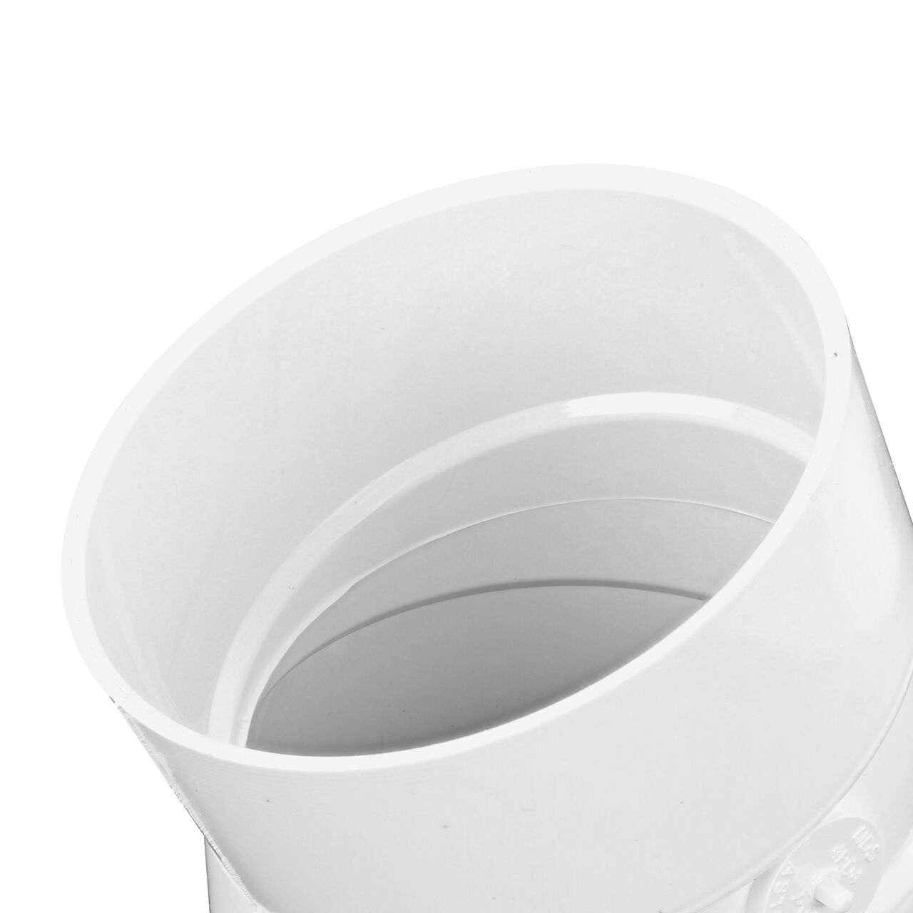 Alternate view with 4 in. side of the 4 in. PVC Sewer and Drain 22.5° Elbow (NDS 4P04*, NDS 4P04)