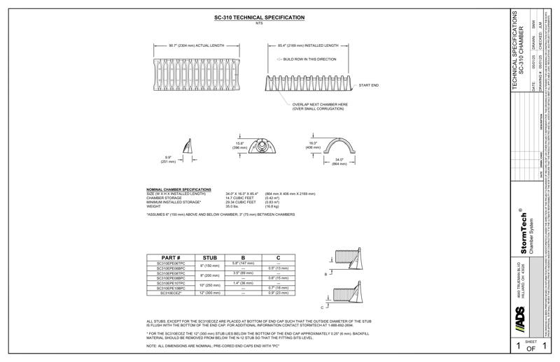 SC-310 StormTech Technical Specification