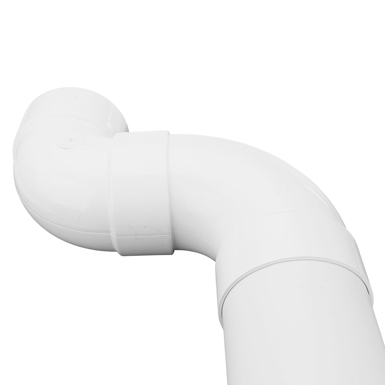 PVC 90° long-turn street elbow; connected to 4 in. Hub to Spt (NDS 41P0ST, NDS 41P0ST*, NDS L41P0ST, NDS M41P0ST)