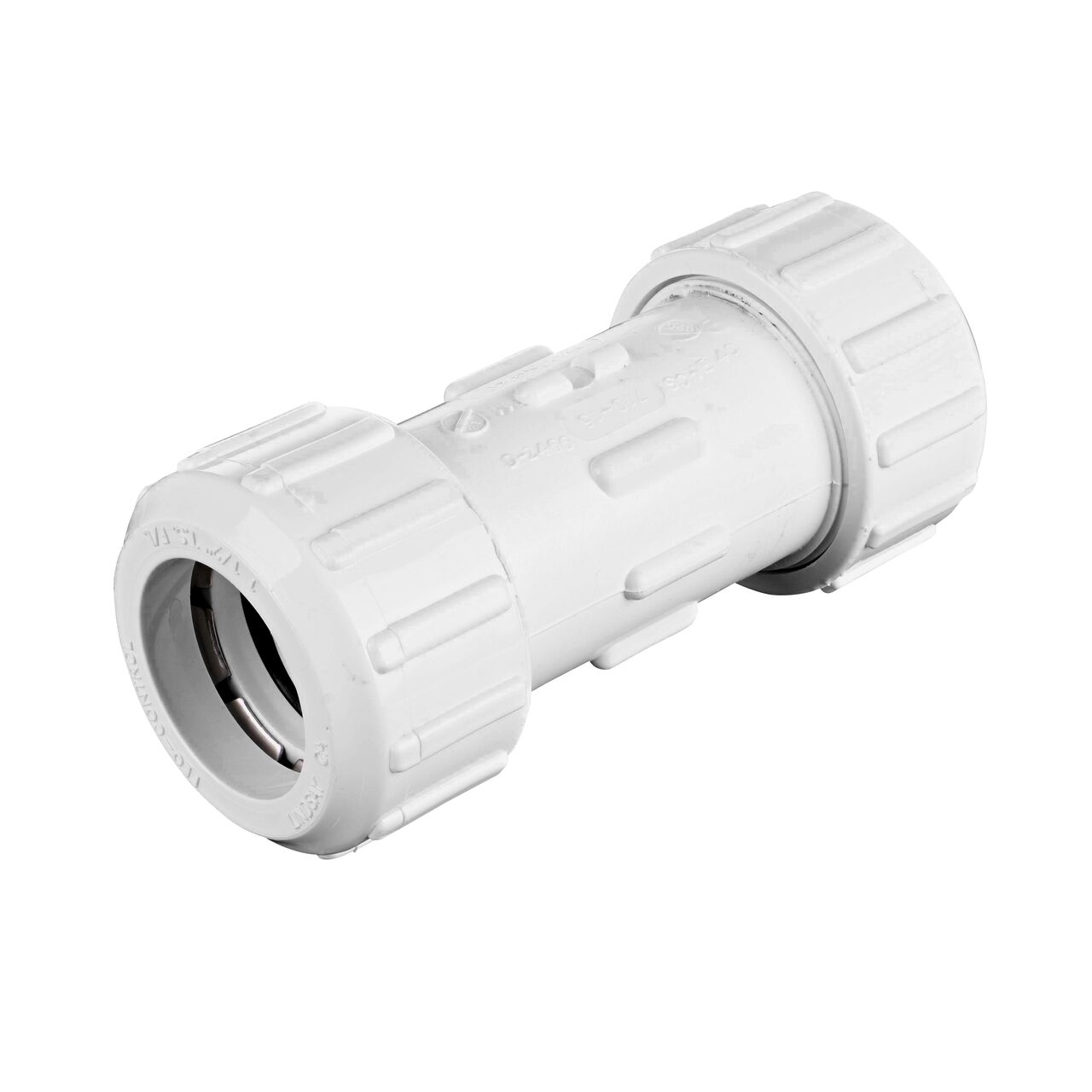 The 1 1/4 in. Flo Lock compression end of the NDS Flo-Lock Gripper 1 1/2 in. to 1 1/4 in. Reducer Coupling (NDS 710-15)