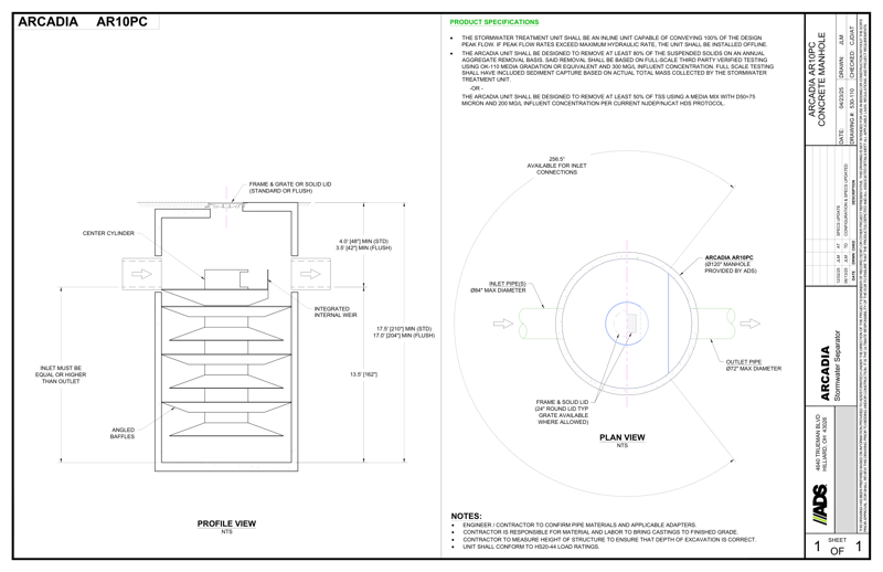 Arcadia 10 Concrete Manhole Detail