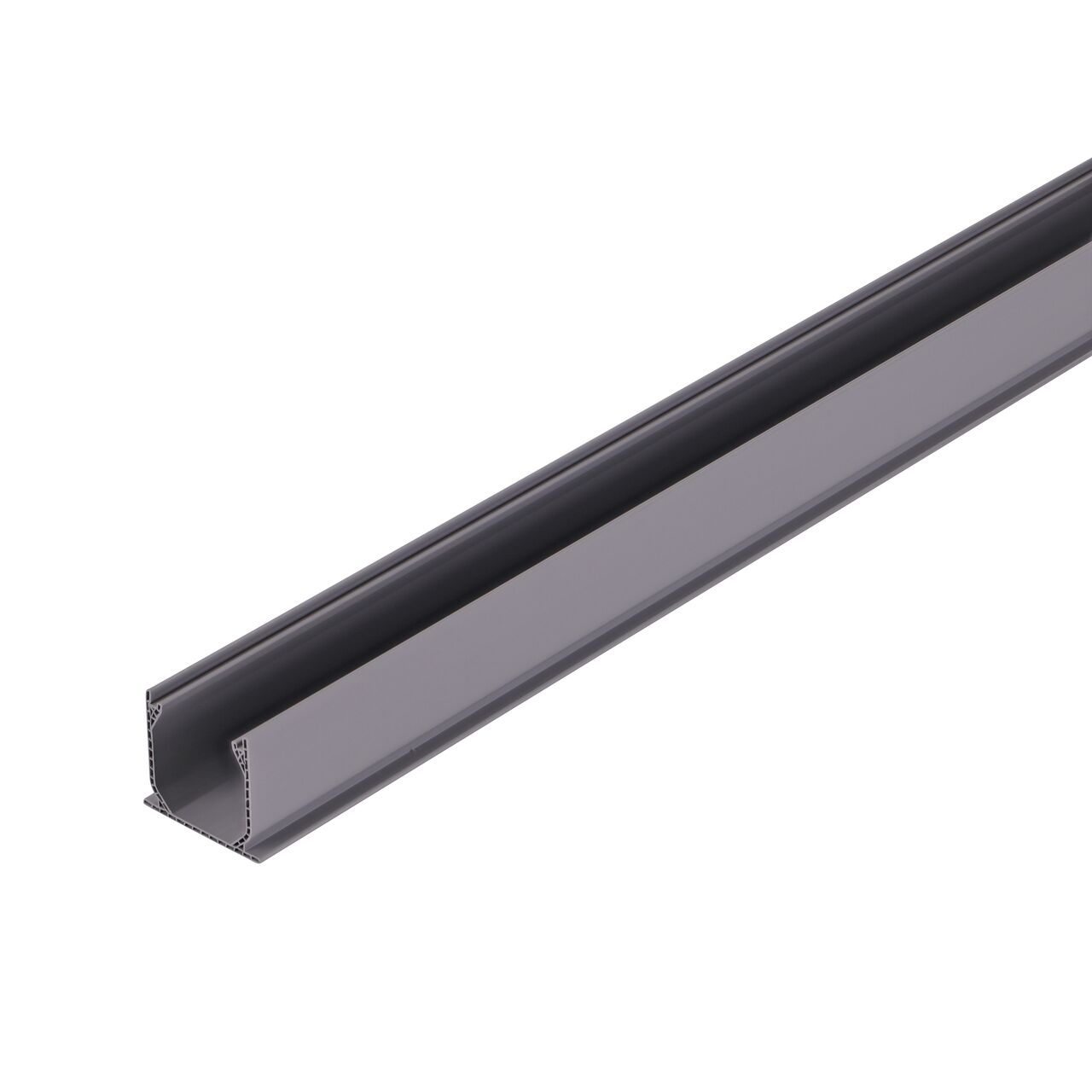 Gray Mini Channel™ Drain is 3-1/16 in. wide X 6 ft. long and can be cut to any size and used in hardscape applications (NDS 500)