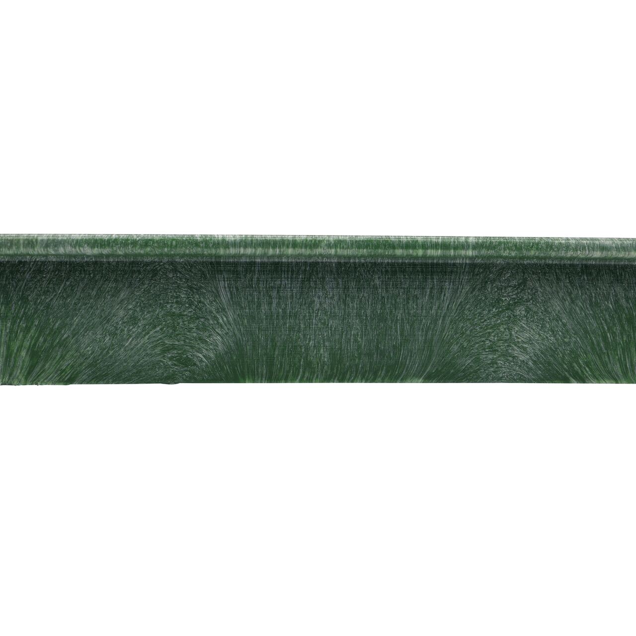 The NDS 13 in. X 24 in. Rectangular Pro-Spec® Series Green Irrigation Control Valve Box Cover (NDS 322C) is an overlapping lid shown here from the side, that prevents dirt and debris from entering the valve box