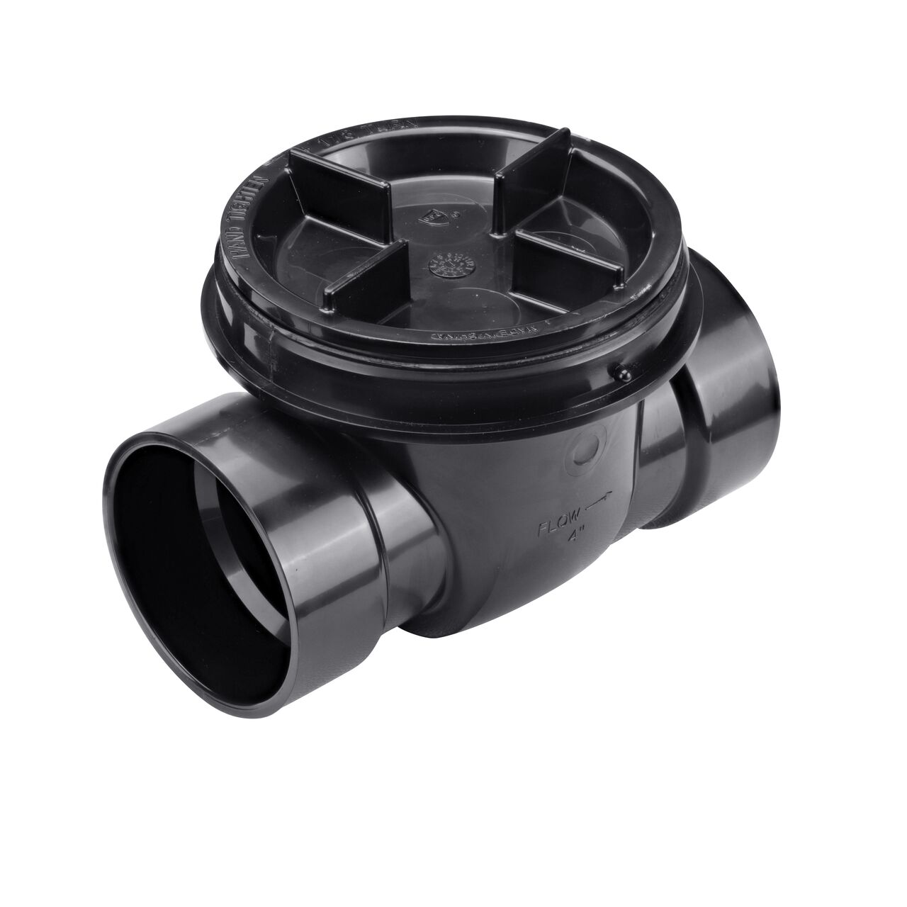NDS Black 4 in. ABS Backwater Valve (NDS 475) prevents street sewer waste from backflowing into basements or low areas