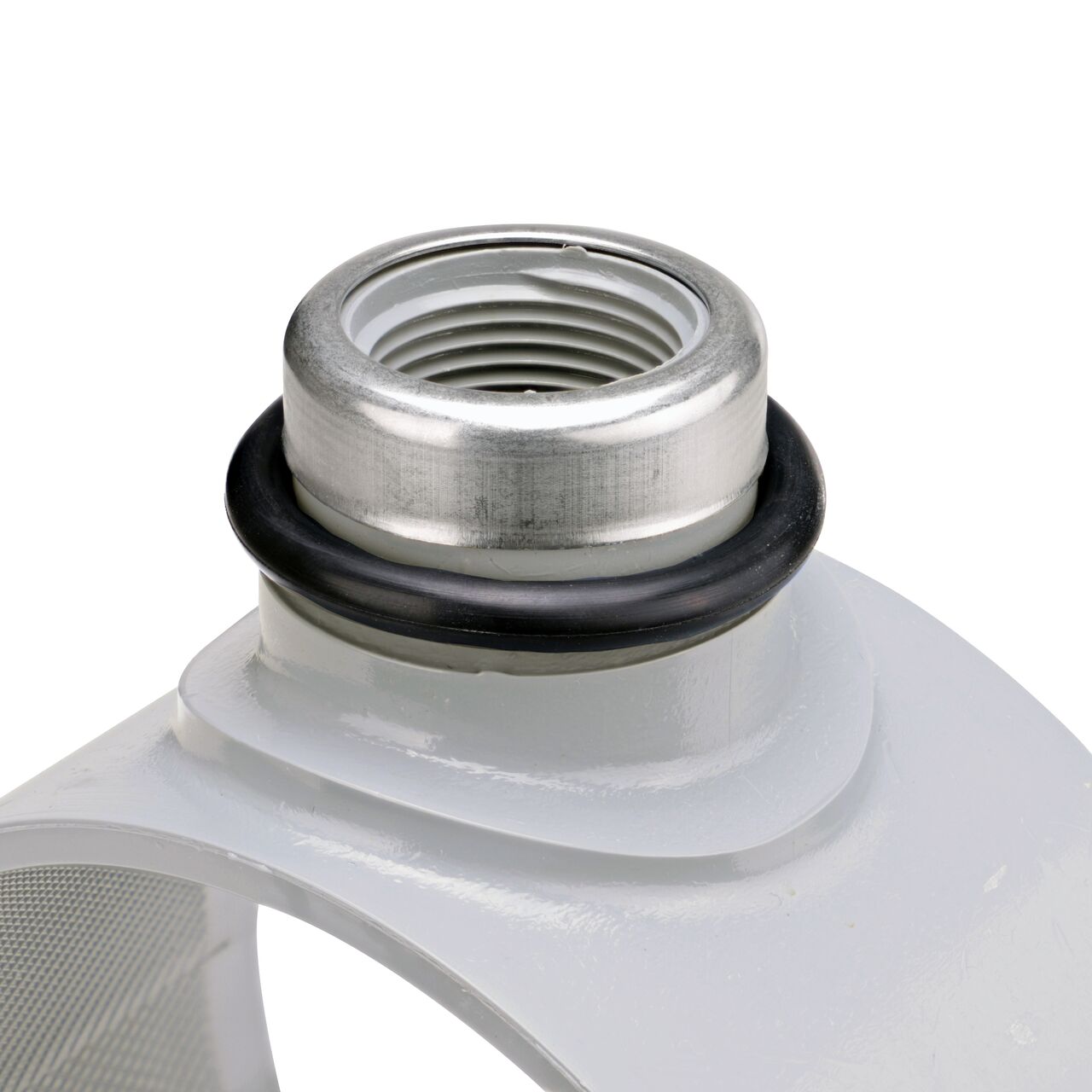 Closeup of the 3/4 in. FPT connection on the 4 in. PE Clamp-It™ Rigid PVC Saddle