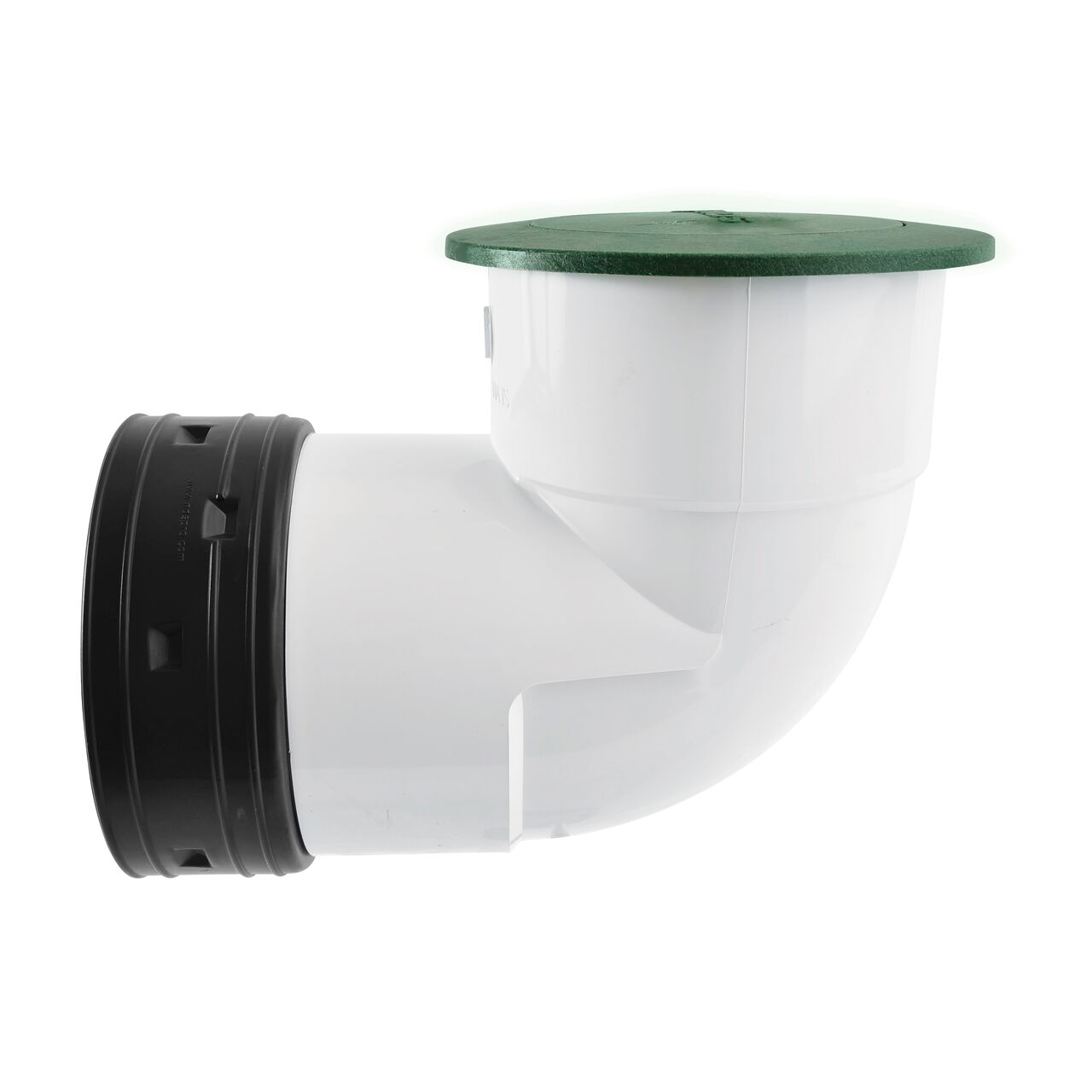The NDS Pop-Up Drainage Emitter with Elbow and Adapter lays flat when closed (NDS 624)