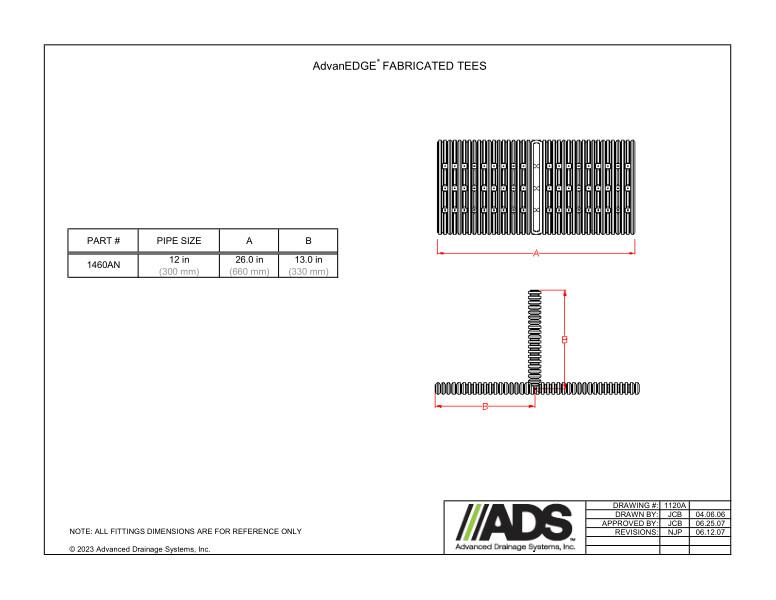 12" AdvanEdge Fabricated Vertical Tee (AdvanEdge Fittings)
