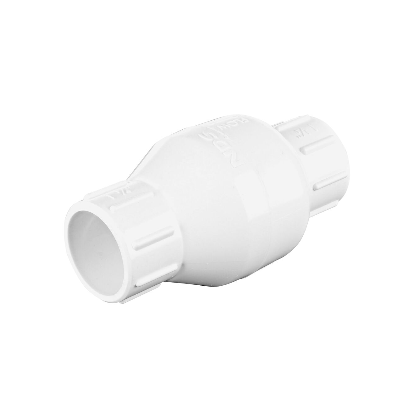 NDS White 1-1/4 in. slip end by slip end PVC Spring Check Valve (NDS 1011-12, NDS 1012-12)