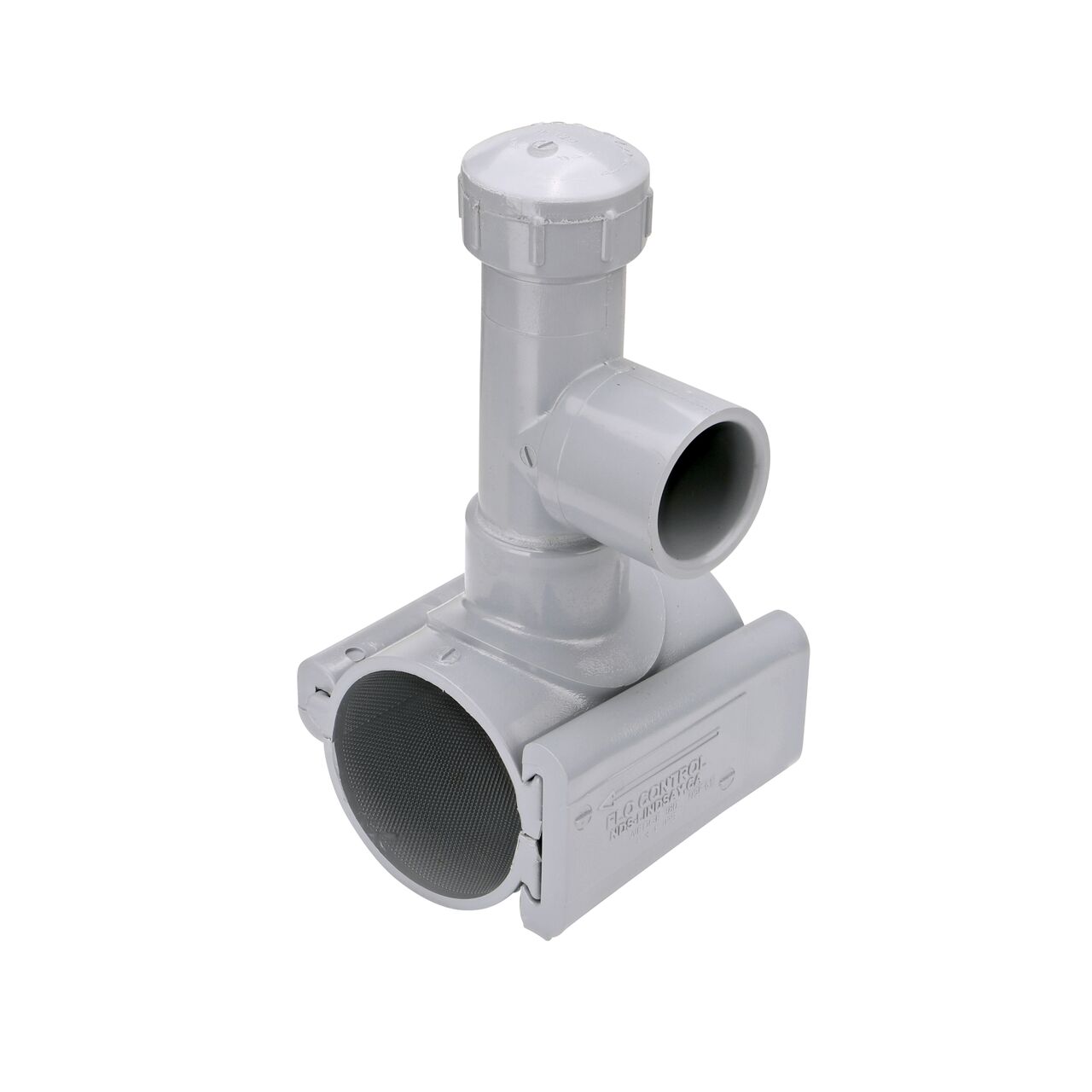 The 3 in. NDS Flo-Tap™ Rigid PVC Saddle with 1-1/2 in. socket or 2 in. spigot connection on top (NDS 3230) has a patented wedge design to add a branch connection to existing pipe without any bolts
