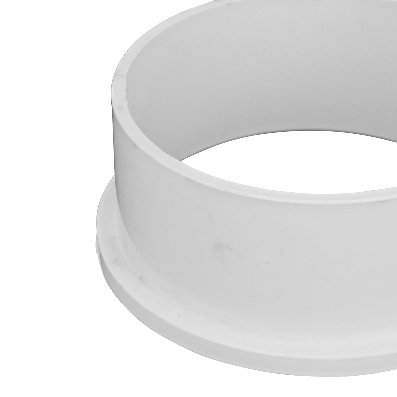 Closeup of the NDS 4 inch DWV to 4 inch Sewer & Drain Adapter adapter that comes with the NDS 4 in. White PVC Backwater Valve with Adapter (NDS 475PS)