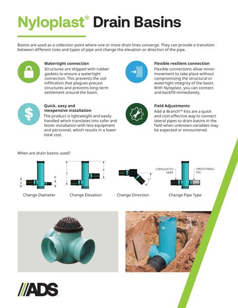 Nyloplast Drain Basin Sell Sheet