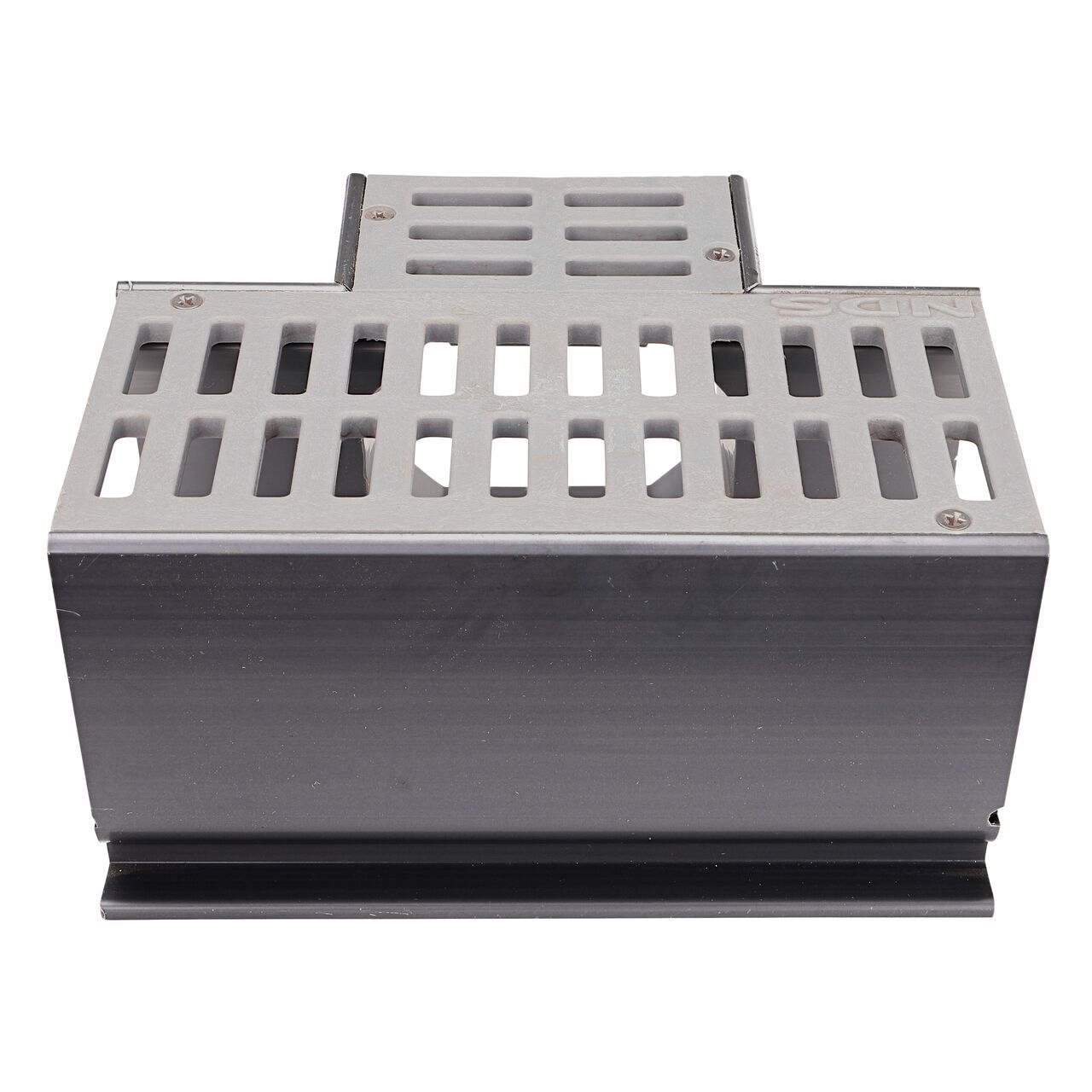 Alternate view of the NDS Gray Mini Channel™ Drain Tee and Grate (NDS 5370)