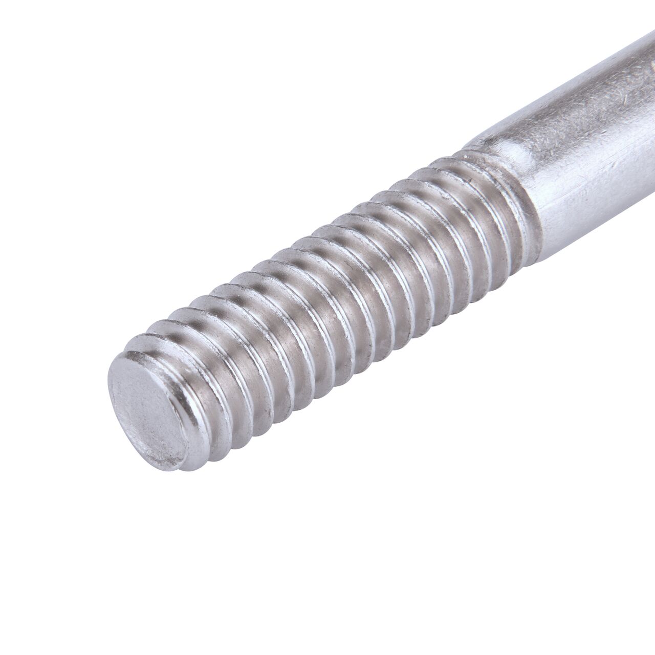 Closeup of the threaded end of the NDS 111BB Stainless Steel Bolt which fits securely in the NDS 10 in. Round Standard Series Valve Box
