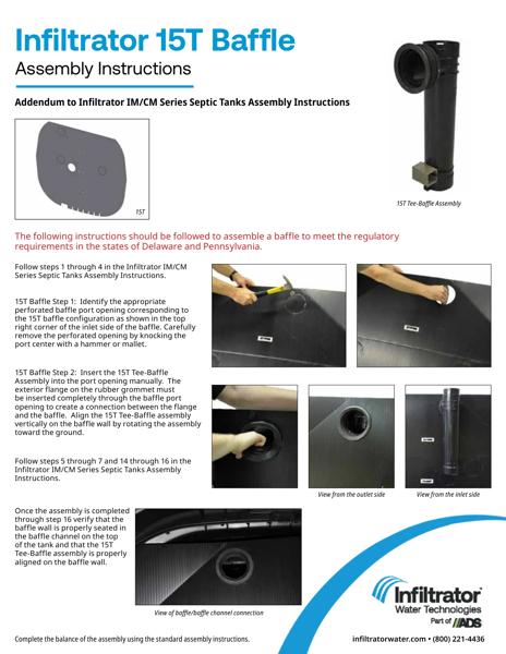 15T Baffle Assembly Instructions - IM/CM Series Tanks