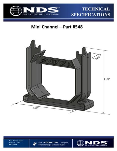 NDS Mini™ Channel Drain Coupling Tech Spec