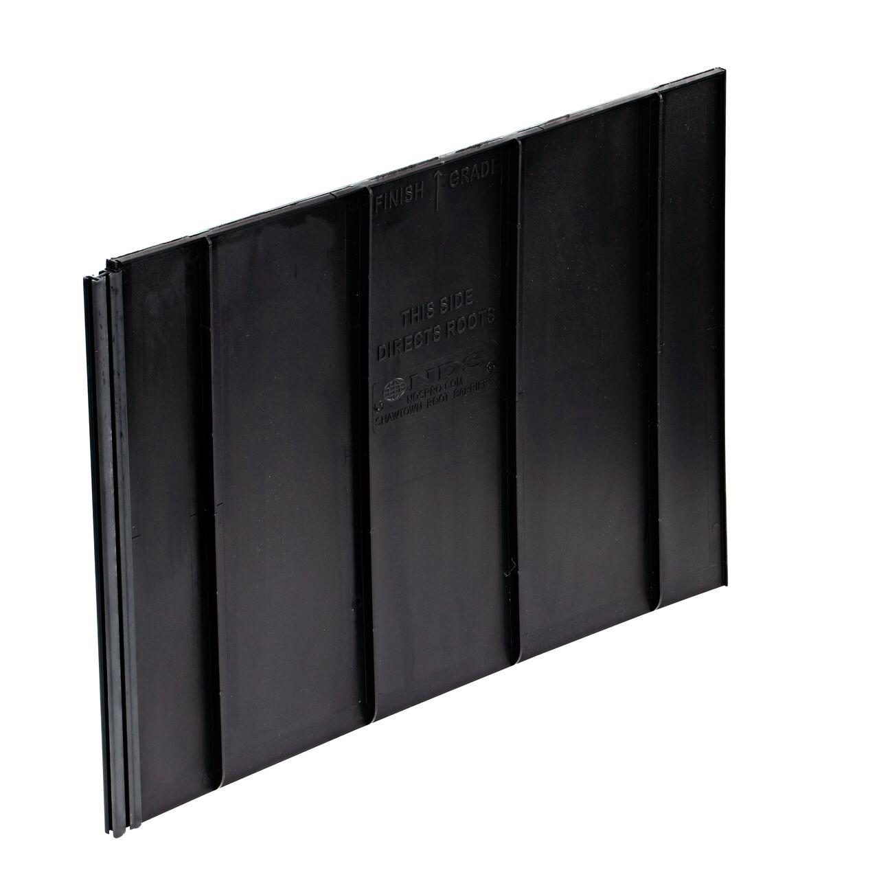 The 18 in. deep NDS Root Barrier Panel is 24 in. long and includes 1 joiner strip (NDS EP-1850)