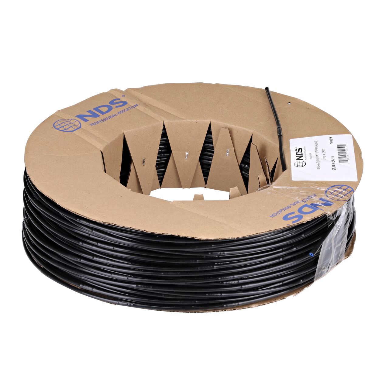 NDS 1,000 ft. 1/4 in. Dura Flo™ JR Dripline with 6 in. spaced 0.5 GPH Non-Pressure Compensating Emitters (NDS SFJR-BL-06-10)