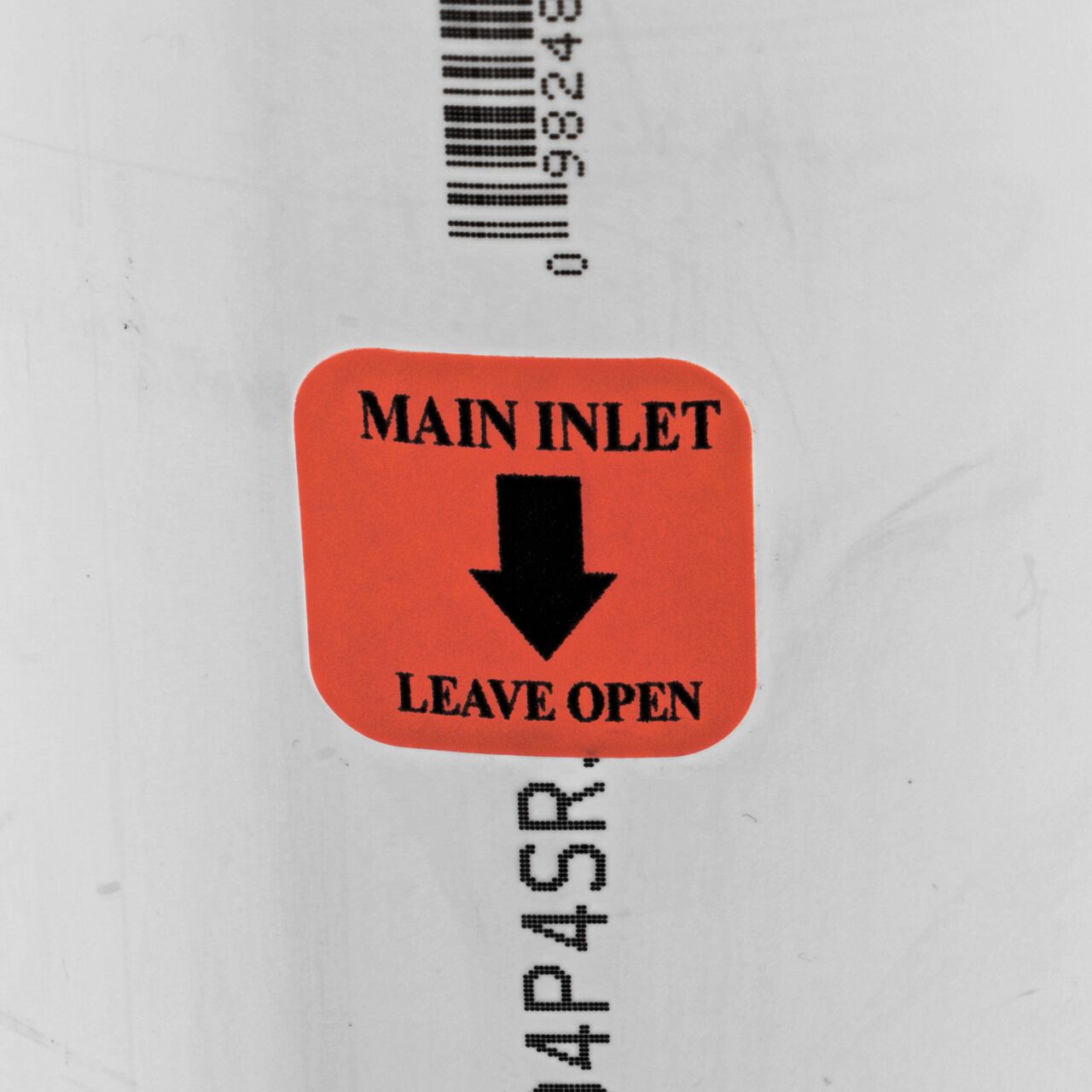 Closeup of the instruction label included on the NDS 4 in. PVC Diverter Valve (NDS 575P)