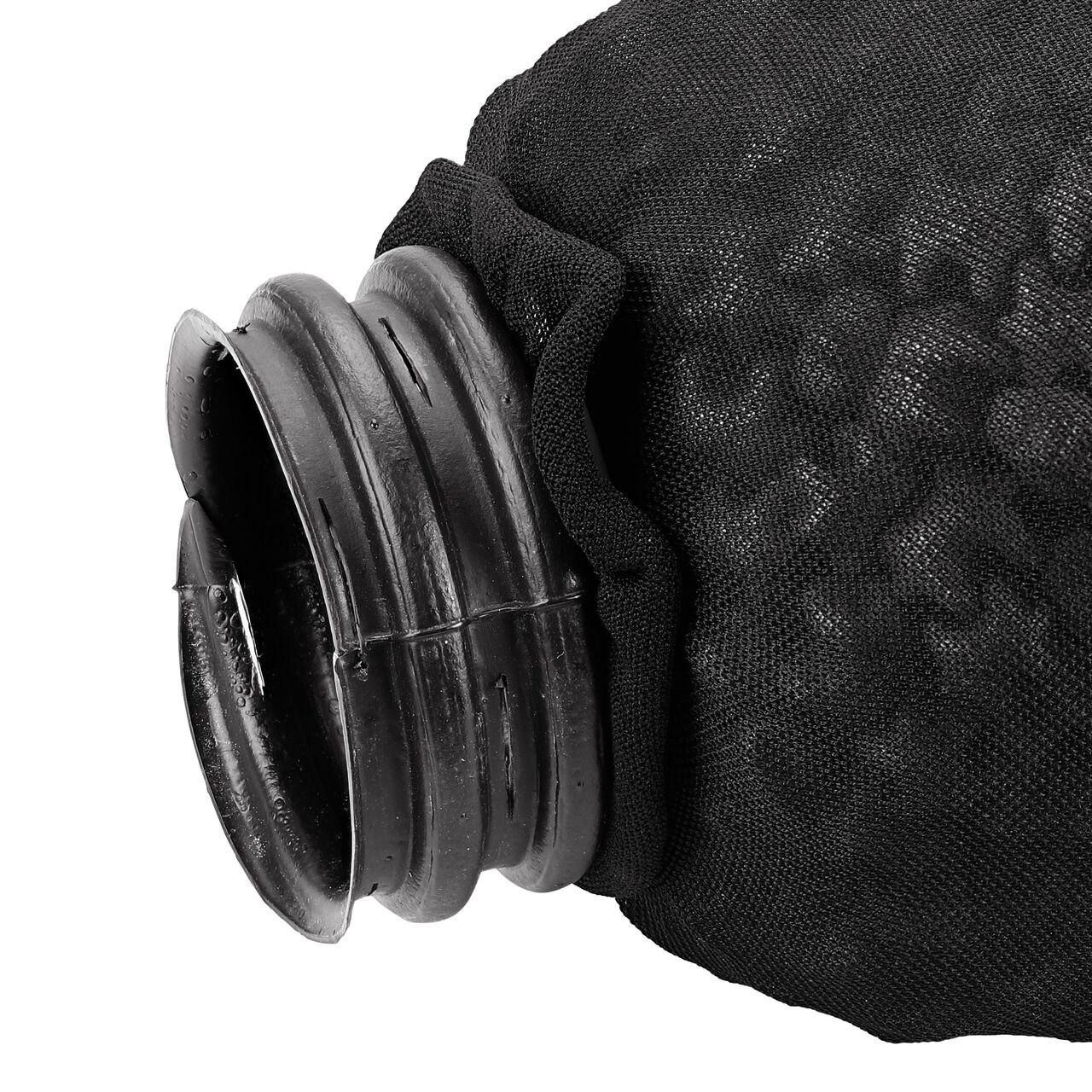 Closeup of corrogated pipe opening of the NDS EZflow® Gravel-Free French Drain System with 4 in. Slotted Pipe & Engineered Aggregate (NDS EZ-0701F)