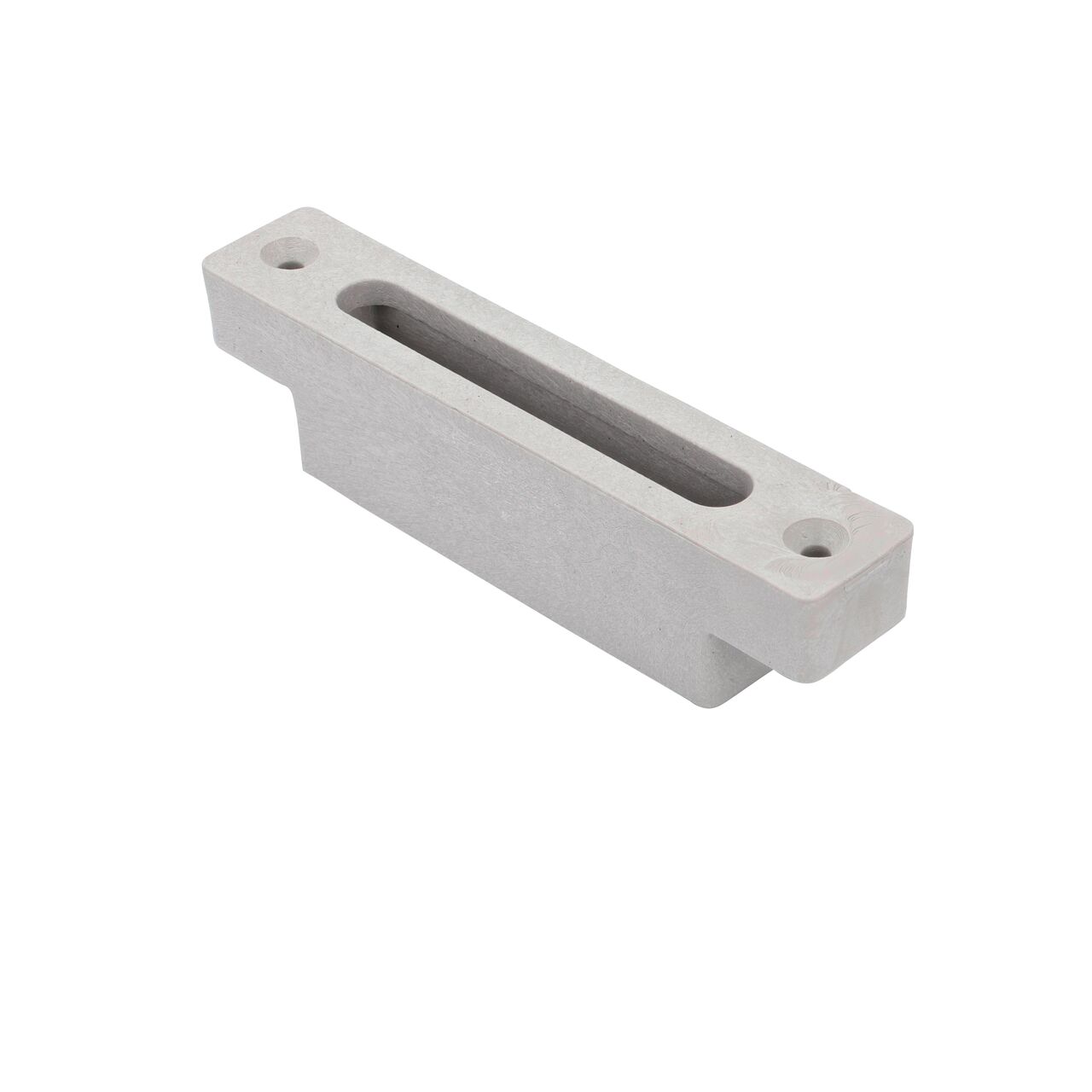 The Light Gray Slotted Plastic Dura Slope™ Channel Drain EZ-Track™ Radius Coupling Grate (NDS DS-661LGMG) fits on any Dura Slope Channel Drain EZ-Track Radius Coupling