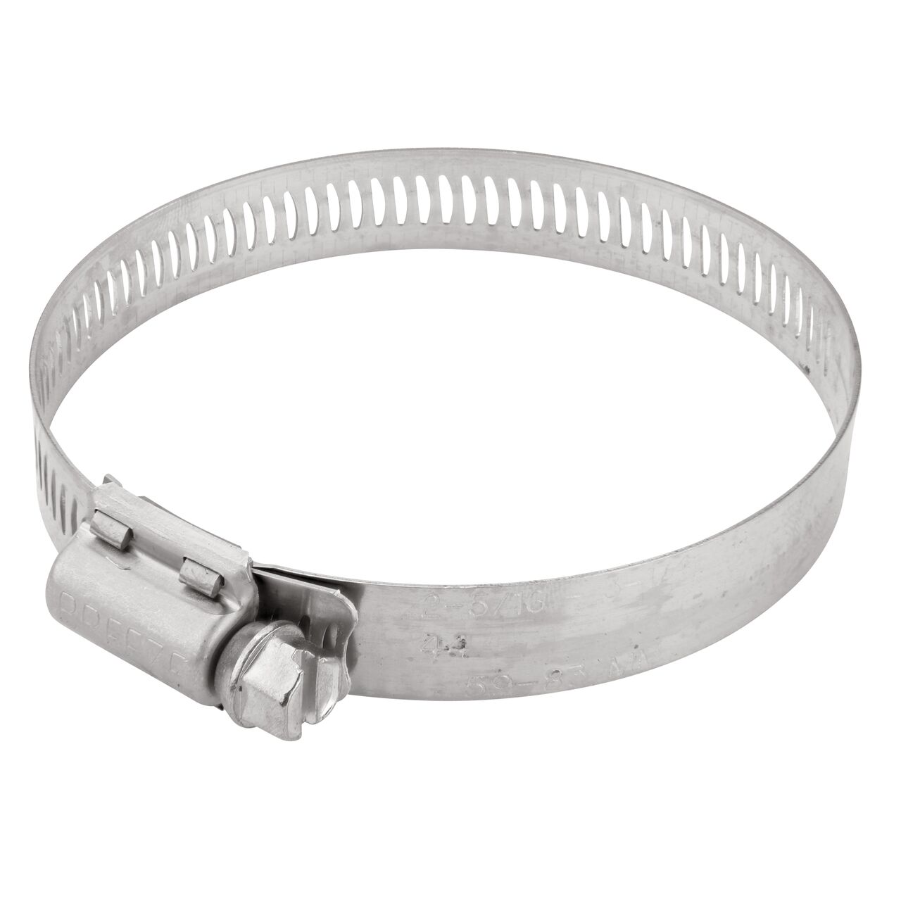 The NDS SAE 44 Worm Drive Hose Clamp with Aero Seal 1/2 in. band width (NDS 64044H) has a heavy duty 4-piece Quadra-Lock design to provide strength and stability; includes underside plate for added strength