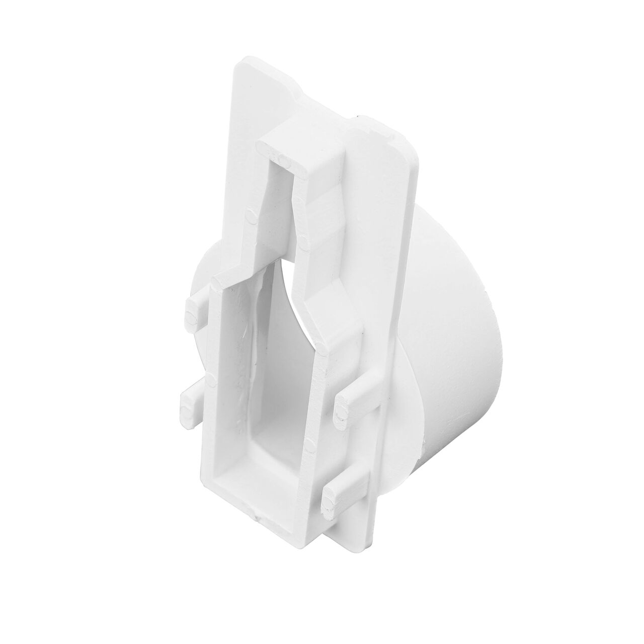 Backside of the NDS White Micro Channel™ Drain End Outlet (NDS 8461)