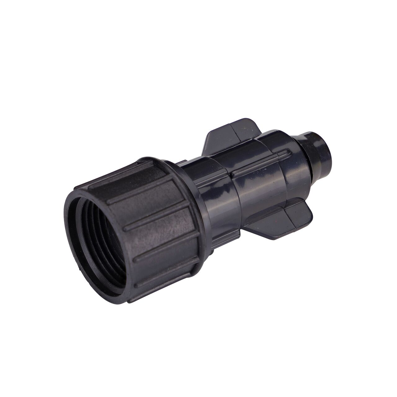 NDS Smart Loc™ Universal Swivel Adapter connects drip irrigation tubing to a faucet (NDS CMAP 75-18)