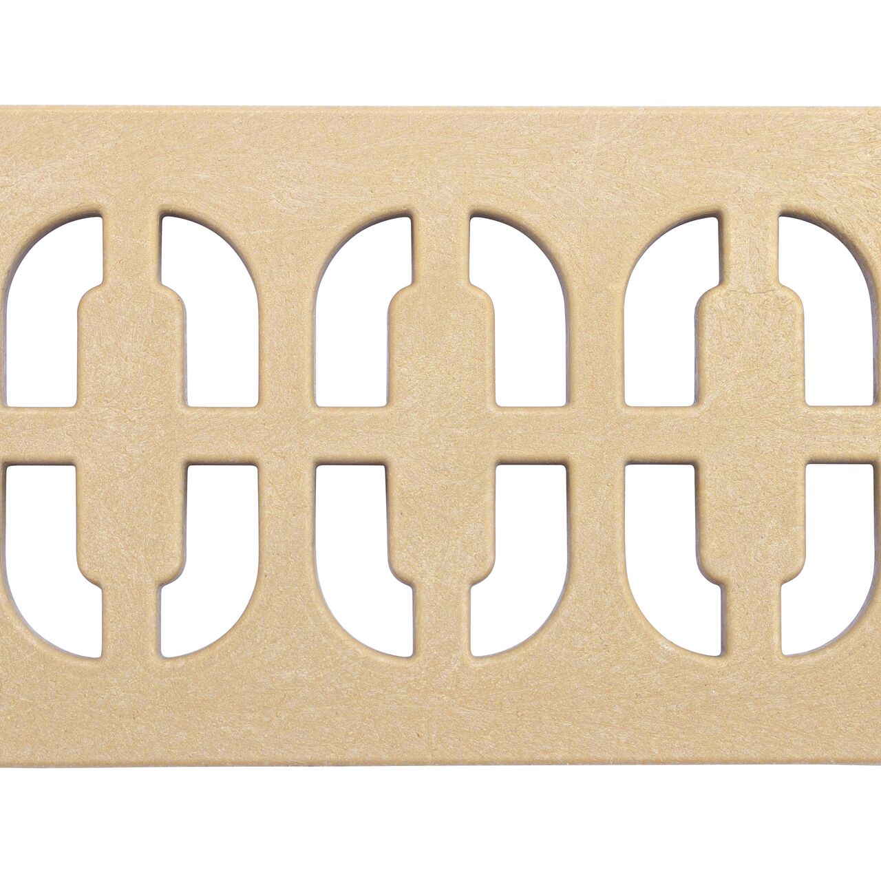 Top down view of the Slim Channel™ Sand Decorative Chain Design Drain Grate (NDS 9262)