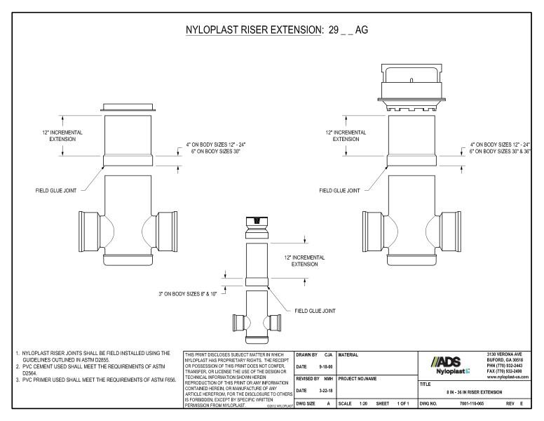8" - 30" Riser Extension Nyloplast Detail