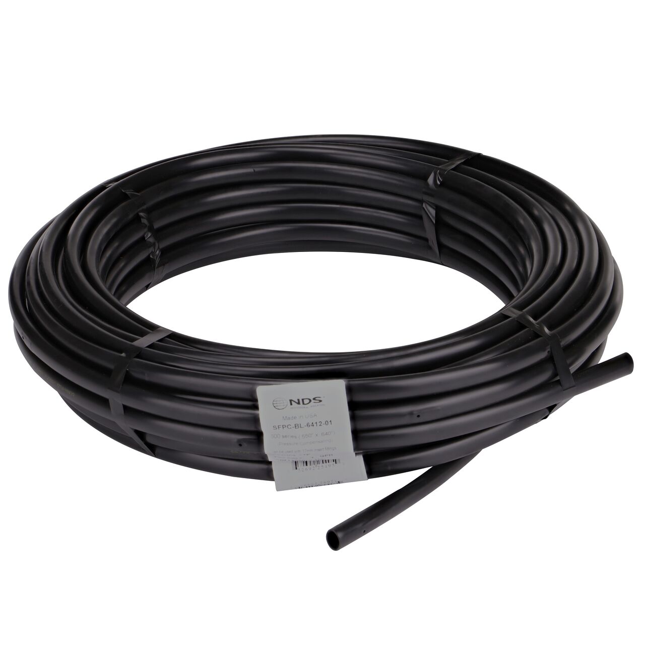 Alternate View of NDS Black Tubing with 1.0 GPH Pressure Compensating Emitters iwth 12 in. Spacing (NDS SFPC-6412-01)