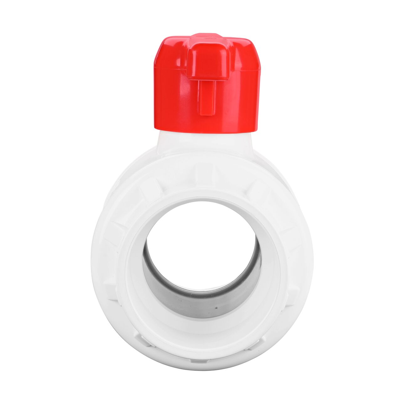 NDS 4 in. PVC IPS Ball Valve direct water flow one-way through pipes when the ball valve opens that is perfect for pool and spa, irrigation, and plumbing installations (NDS E1410-40)