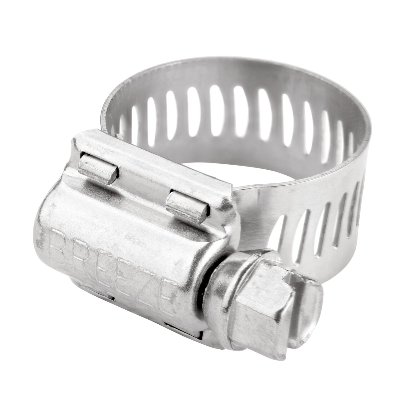 The NDS SAE 8 Worm Drive Hose Clamp with Aero Seal 1/2 in. band width (NDS 64008H) has a heavy duty 4-piece Quadra-Lock design to provide strength and stability; includes underside plate for added strength