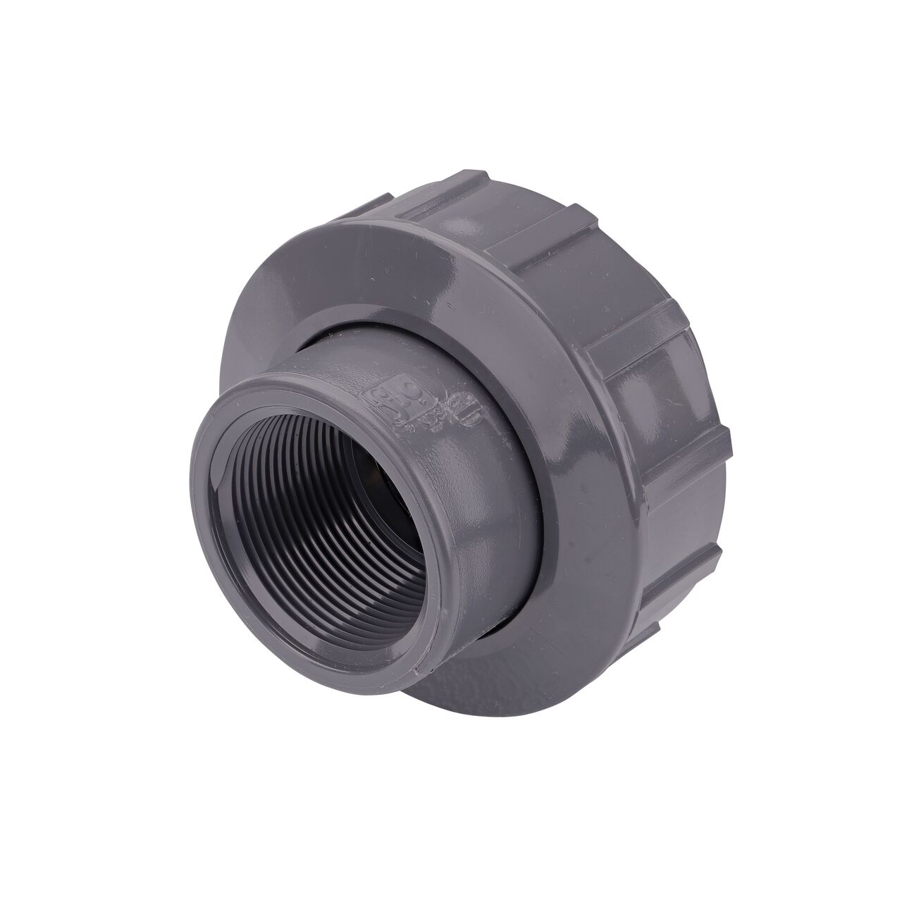 The NDS 1-1/2 in. PVC Union is an easy-fit coupling has two FPT ends that threads onto 1-1/2 in. Sch. 80 pipe ends for pool and spa, irrigation, and plumbing installations (NDS U-1500-T)