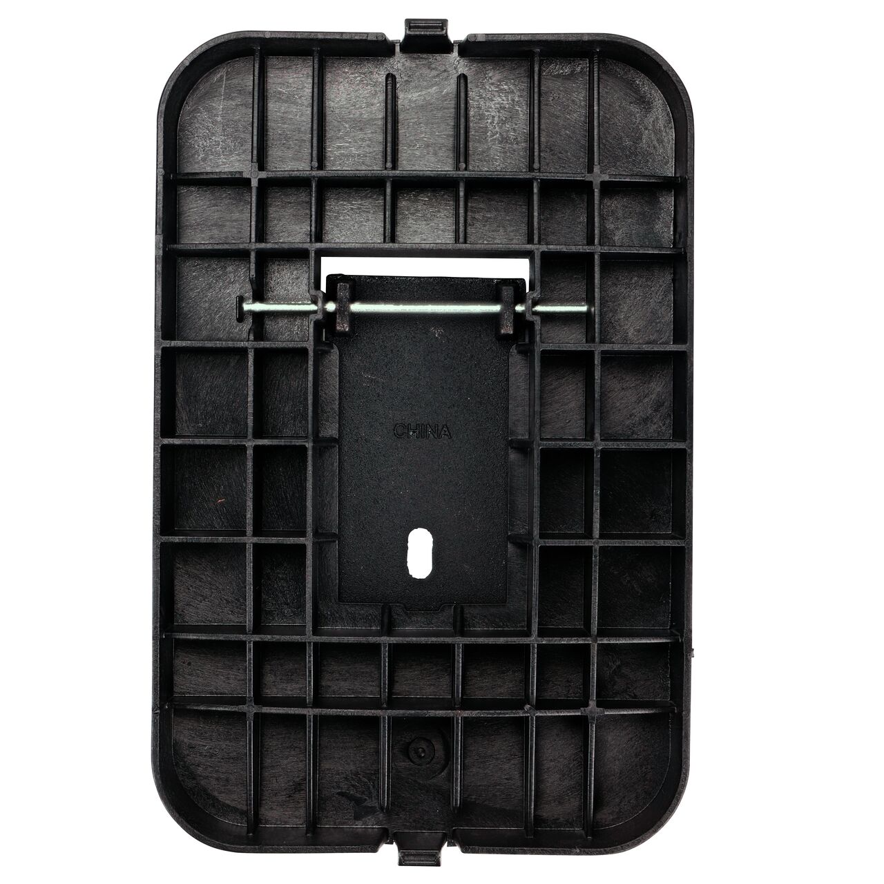 Underside View of the 14 in. X 19 in. Rectangular Drop-In Reader Meter Cover with cast iron hinges (NDS D1200-DICIR)