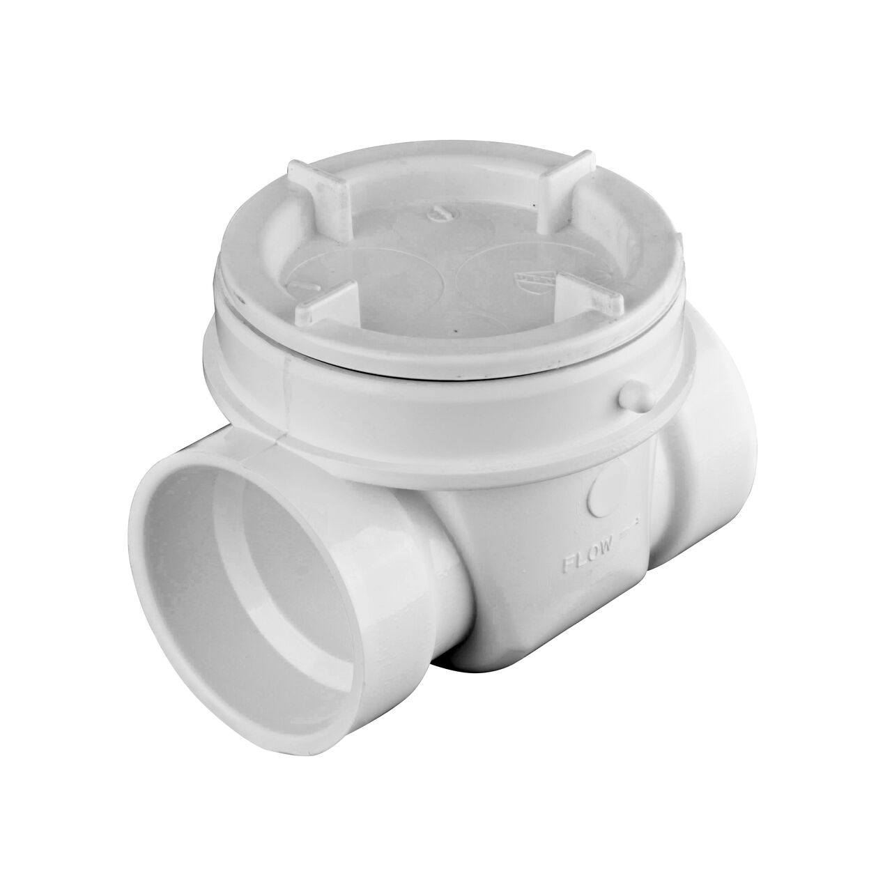 The NDS White 2 in. PVC Backwater Valve (NDS 275P) prevents street sewer waste from backflowing into basements or low areas