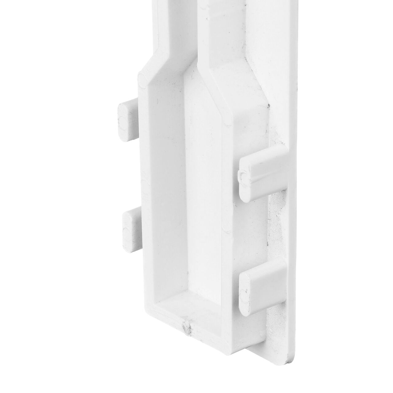 Closeup of the opening of the  NDS White Micro Channel™ Drain End Plug (NDS 8471)