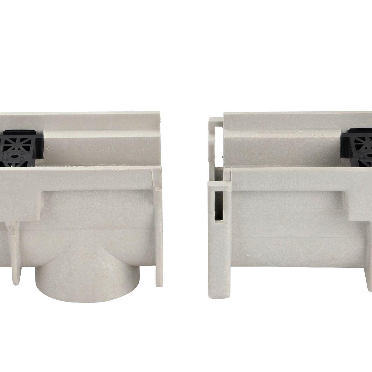 To install two Dura Slope™ Channel Drains align the male and female end of two drains in succession order (NDS DS-090N,  NDS DS-091, NDS DS-092, NDS DS-093, NDS DS-094, NDS DS-094N, NDS DS-095, NDS DS-096, NDS DS-097, NDS DS-097N, NDS DS-098, NDS DS-099, NDS DS-100, NDS DS-101, NDS DS-102)