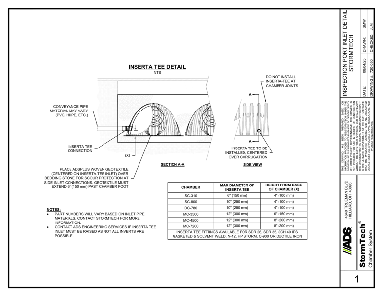 Stormtech Inserta Tee Side Inlet