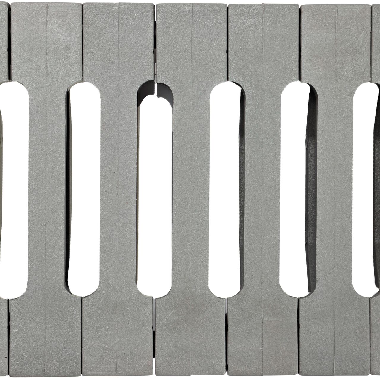 Top down view of the NDS 5 in. Pro Series Channel Drain Grate, Load Star, Gray Nylon (NDS 828)