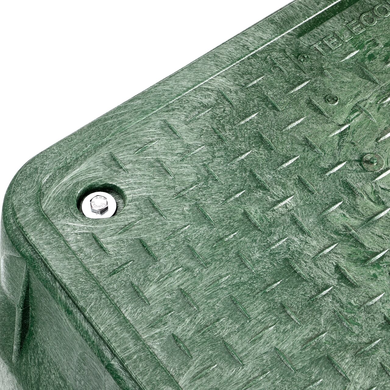 The valve box lid and bolt securely in place on the NDS 13 in. X 24 in. Rectangular Pro-Spec® Series Green Box and Green Telecom Cover (NDS 322BCBT) keeping components protected against the elements, foot traffic, lawn care equipment, and potential vandalism while keeping them out of sight
