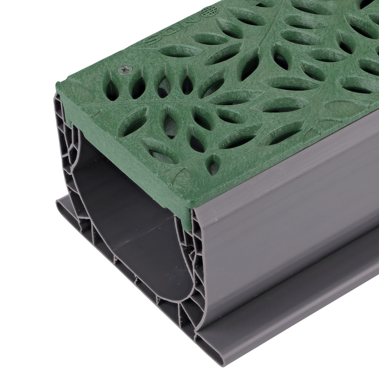 NDS Spee-D® Channel Drain Grate, Decorative Botanical Design in Green Plastic (NDS 252GR) fits a Spee-D Channel Drain (NDS 400)