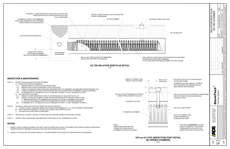 DC-780 StormTech Isolator Row