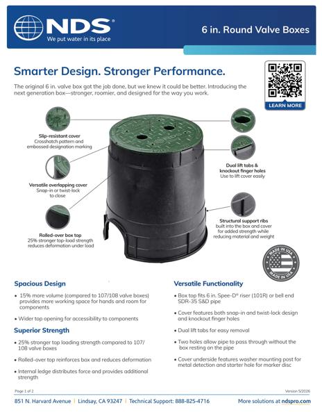 NDS 6 in. Round Standard Series Valve Boxes Sell Sheet