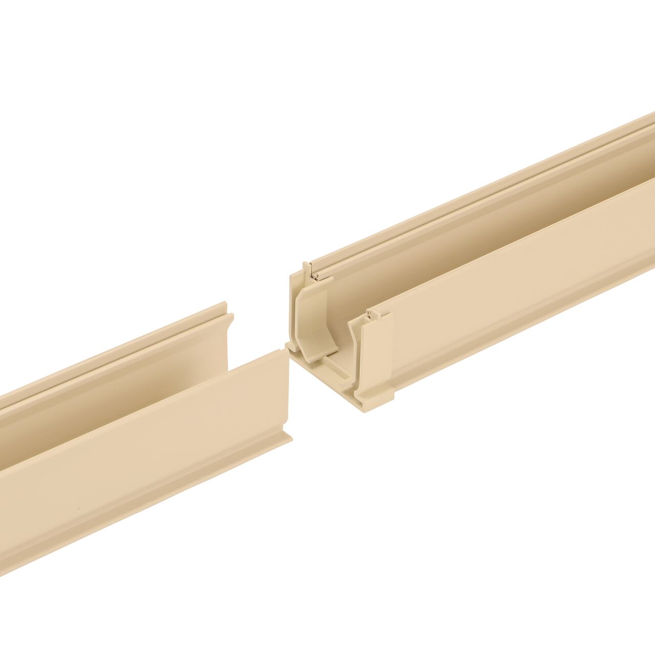 NDS Sand Mini Channel™ Drain Coupling (NDS 548S) connected to one grate (NDS 500S)