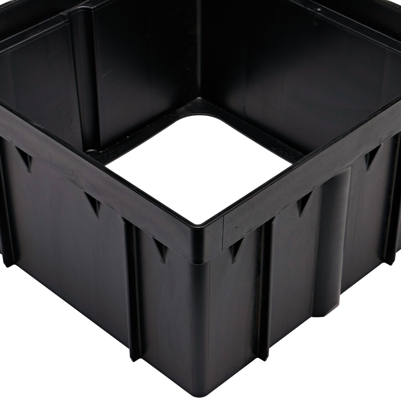 Closeup view of the inside and outside of the 6 in. Riser for 12 in. Square Catch Basin Drain & Low-Profile Adapter Drain (NDS 1216)
