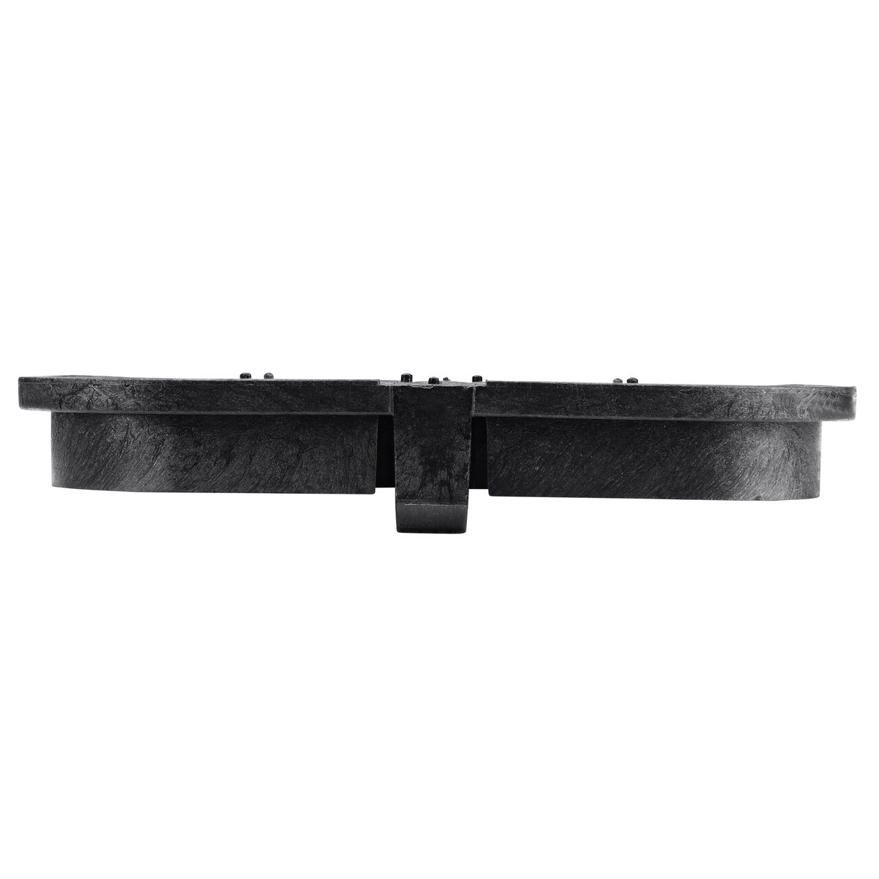 The NDS 14 in. X 19 in. Rectangular Standard Series Black Water Meter Meter Box Cover (NDS D1200-OLSBL) is an Overlapping lid shown here from the side, that prevents dirt and debris from entering the meter box