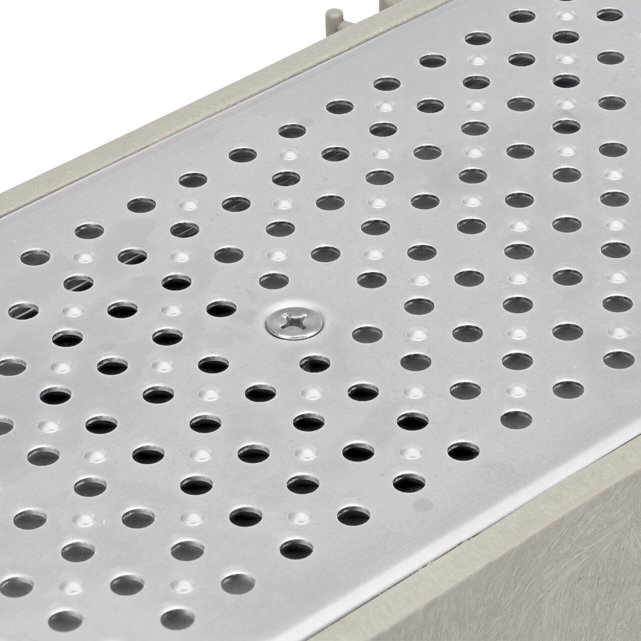 The shorter length 1/4 in. Phillips Flat Head Screw (NDS 629) secures any stainless steel Dura Slope Grate to the Dura Slope channel drain via the ProFit Grate Lock to prevent displacement from heavy runoff flows, pedestrian and vehicular traffic, and to deter potential theft and vandalism