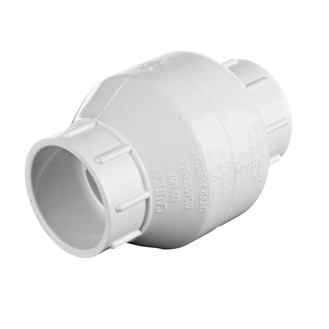 NDS White 2 in. slip end by slip end leak-resistant PVC Swing Check Valve (NDS 1520-20)