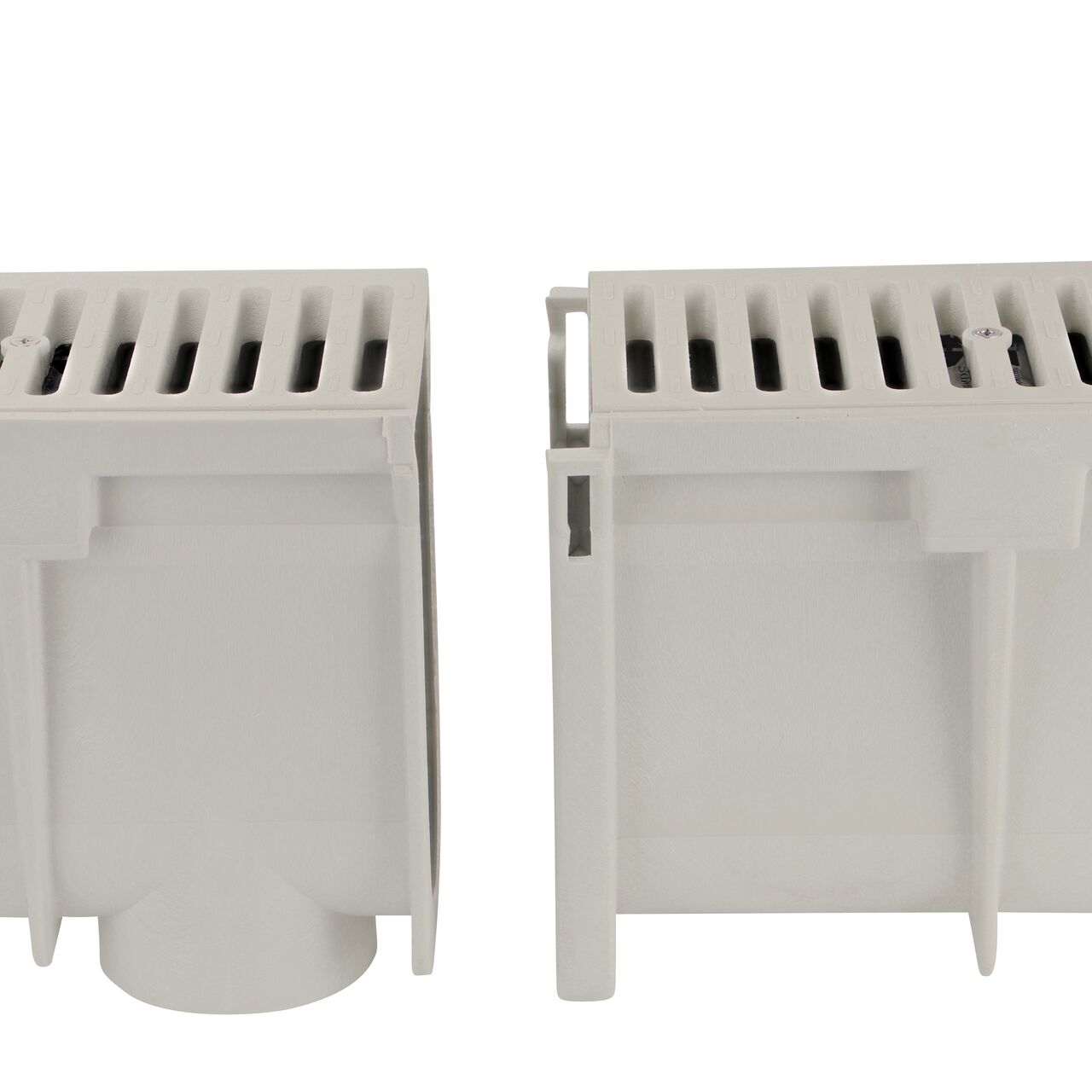 To install two deep Dura Slope™ Channel Drains & Grates, align the male and female end of two drains with grates installed in succession order (NDS DS-103, NDS DS-103N, NDS DS-104, NDS DS-105, NDS DS-106, NDS DS-106N, NDS DS-107, NDS DS-108, NDS DS-109, NDS DS-109N, NDS DS-110, NDS DS-111, NDS DS-112, NDS DS-112N, NDS DS-113, NDS DS-114, NDS 661LG)